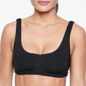 Athleta Adriata Scoop Neck Lace up Bikini Top in Black